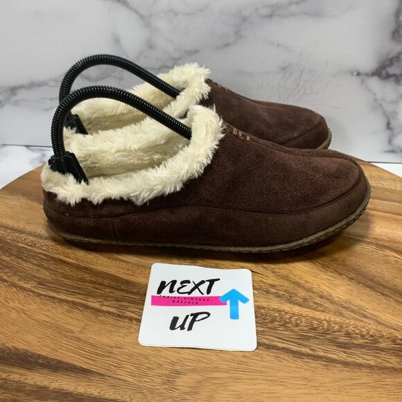 Columbia Men's Brown Shearling Warm Winter House Slip On Slippers size 7 - Picture 3 of 9